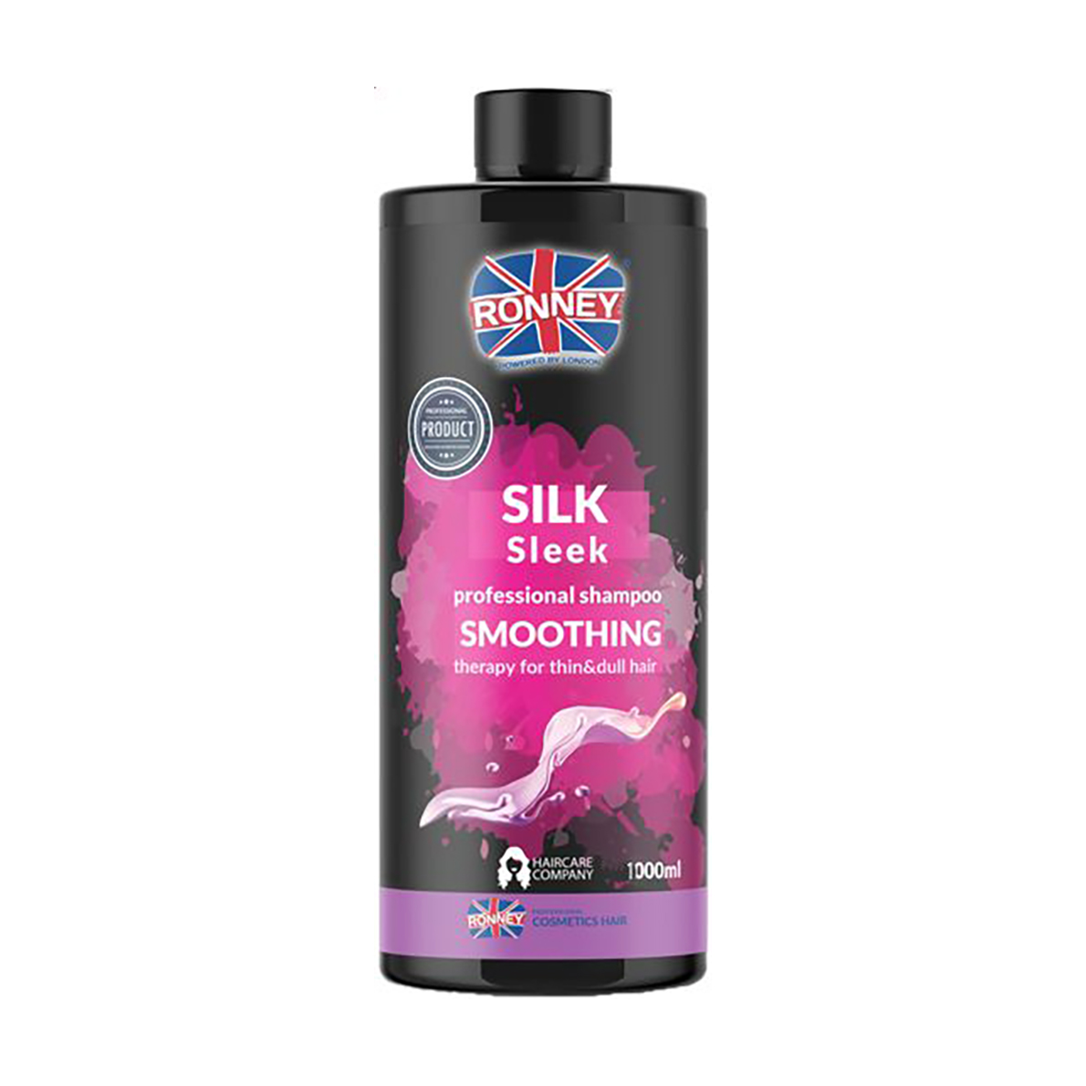 Шампунь Ronney Silk Sleek Smoothing Shampoo для тонкого та тьмяного волосся, з протеїнами шовку, 1 л